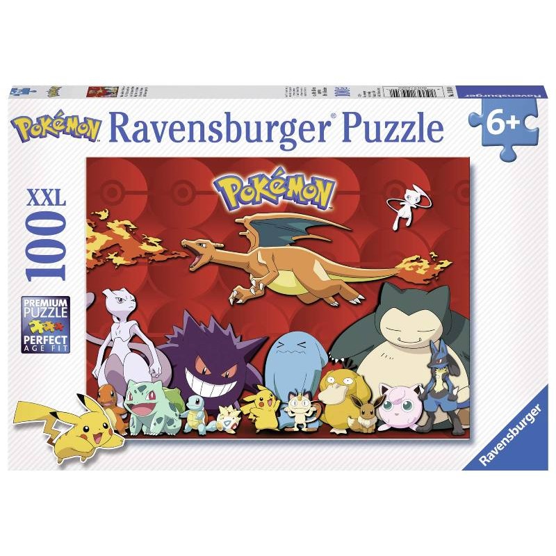 Puzzle 100 Pokemon Xxl 100 Pz di Ravensburger Puzzle 100 Pezzi Xxl
