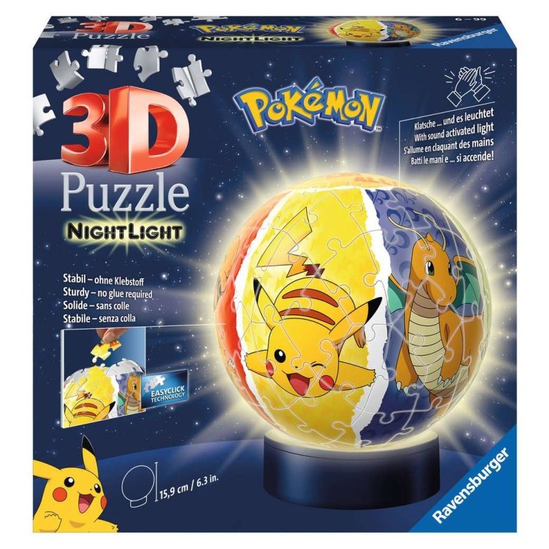 Puzzle 3d Nightlamp Pokemon di Ravensburger Puzzle 3d