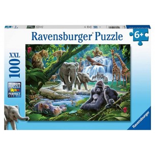 Puzzle 100 Animali della Giungla Xxl 100 Pz di Ravensburger Puzzle 100 Pezzi Xxl