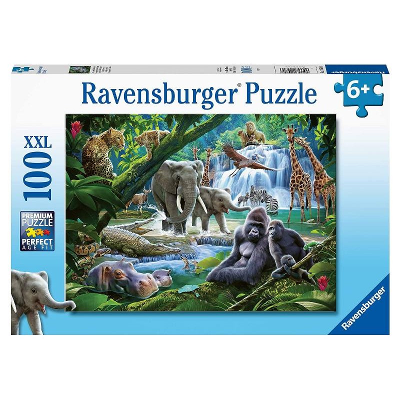 Puzzle 100 Animali della Giungla Xxl 100 Pz di Ravensburger Puzzle 100 Pezzi Xxl