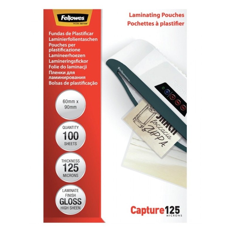 Buste Pouches (Per Plastificatrice) Poliestere 60x90 Spess.125 My Pz.100 di Fellowes Leonardi Spa