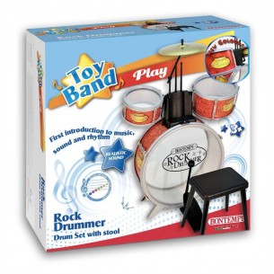 Batteria Classica 4 Elementi, con Sgabello e 2 Bacchette di Bontempi