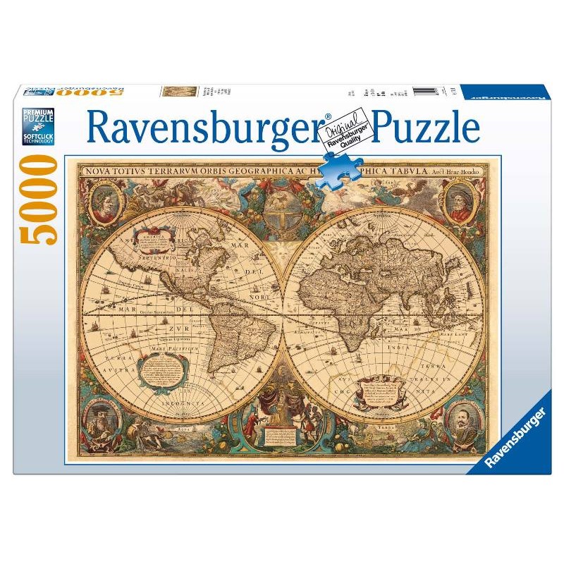 Puzzle 5000 Mappamondo Storico 5000 Pz di Ravensburger Puzzle Adulti 5000+ Pz