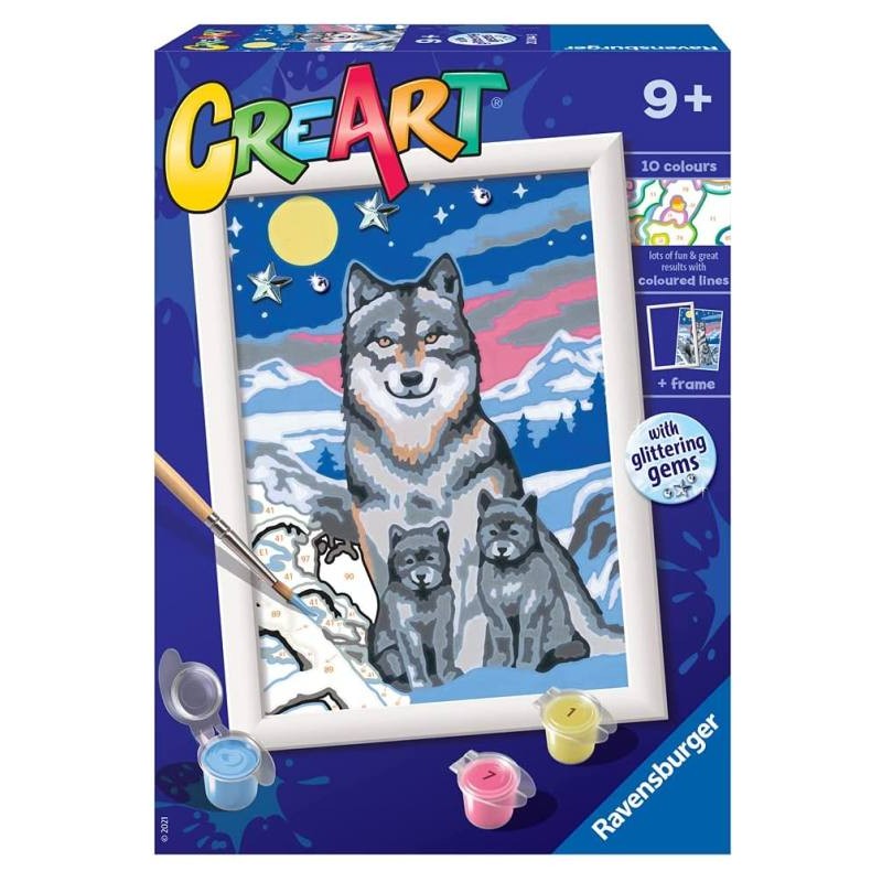 Creart Lupi al Chiaro di Luna di Ravensburger Creart Kids