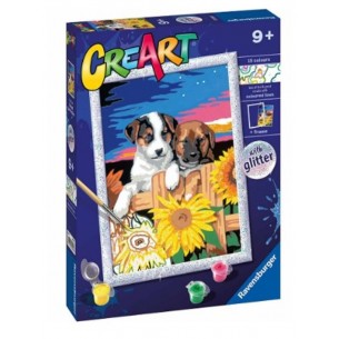 Creart Cagnolini con Girasoli di Ravensburger Creart Kids