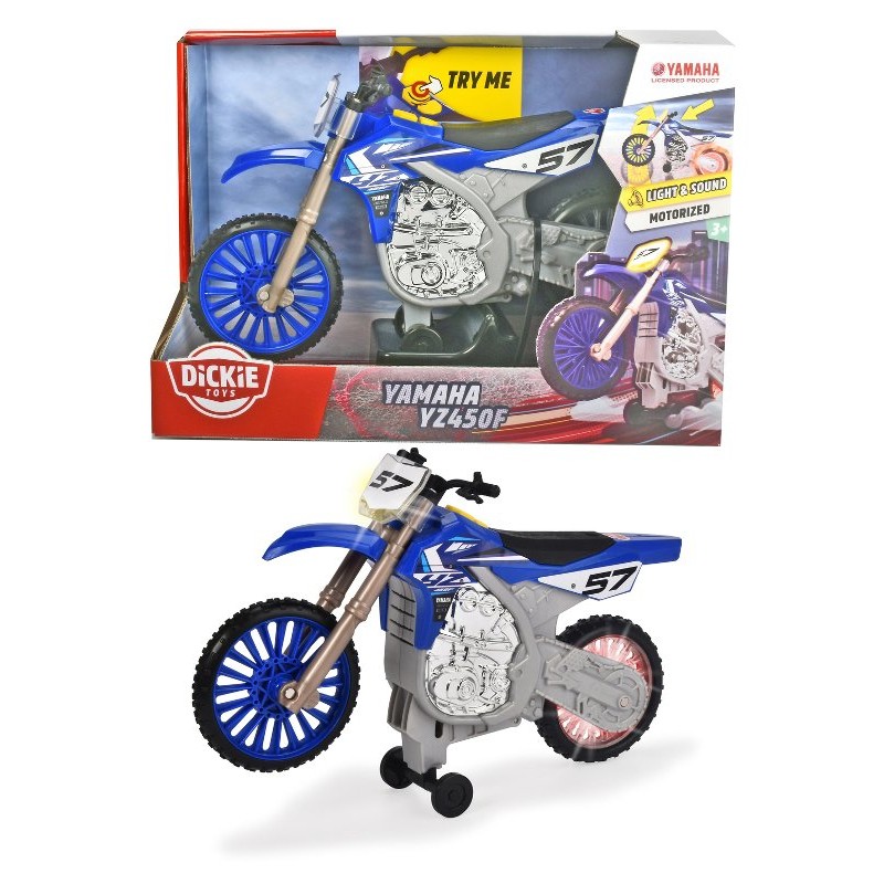 Yamaha Yz Wheelie Riders Cm. 26 con Luci e Suoni di Simba Dickie