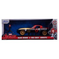 Marvel Black Widow 1966 Chevy in Scala 1:24 Die-Cast con Personaggio della Vedova Nera in Die Cast di Simba Jada