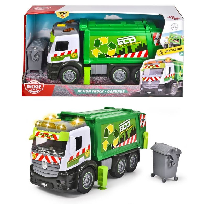 Mercedes Action Truck Camion Rifiuti Cm. 26 con Luci e Suoni di Simba Dickie