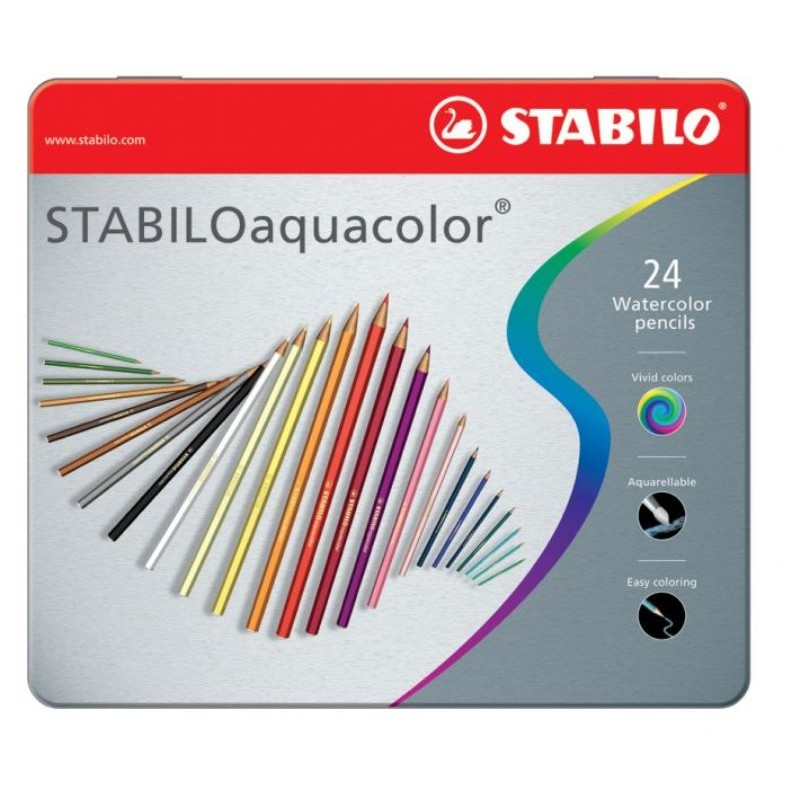 Stabilo Aquacolor Scatola in Metallo Arty da 24 Colori Ass.