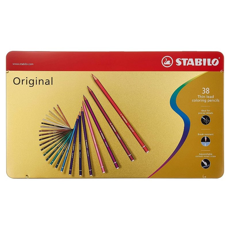 Stabilo Original Scatola in Metallo Arty da 38 Colori Ass.