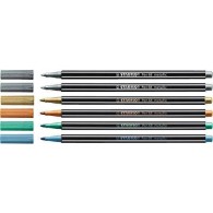 Stabilo Pen 68 Metallic Conf. da 6 Pz in Scatola di Metallo