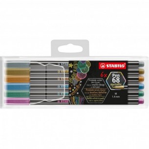 Stabilo Pen 68 Metallic Astuccio in Plastica da 6 Colori Ass