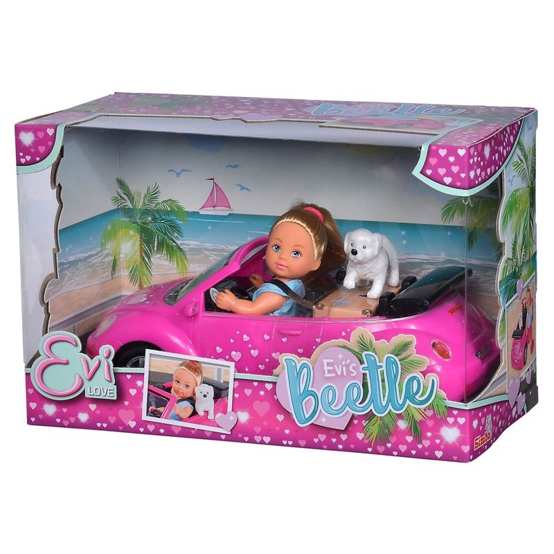 Evi Love con Auto Beetle e Cucciolo di Simba Steffi-Evi