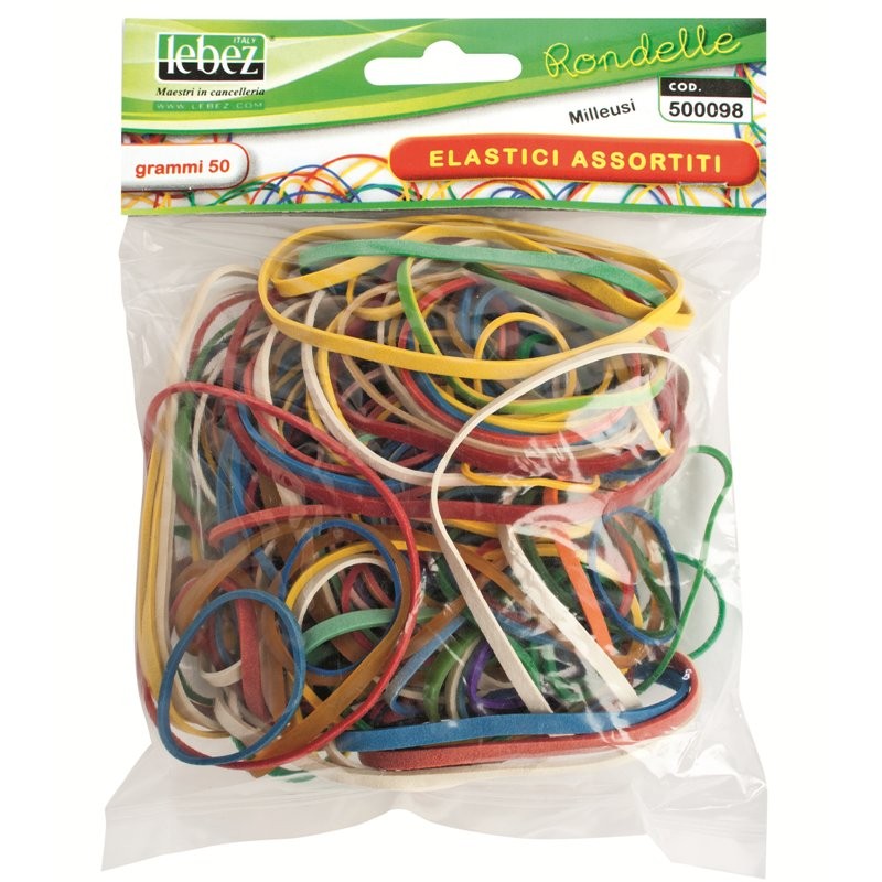 Elastici Gomma Busta 50 G Ass. di Lebez