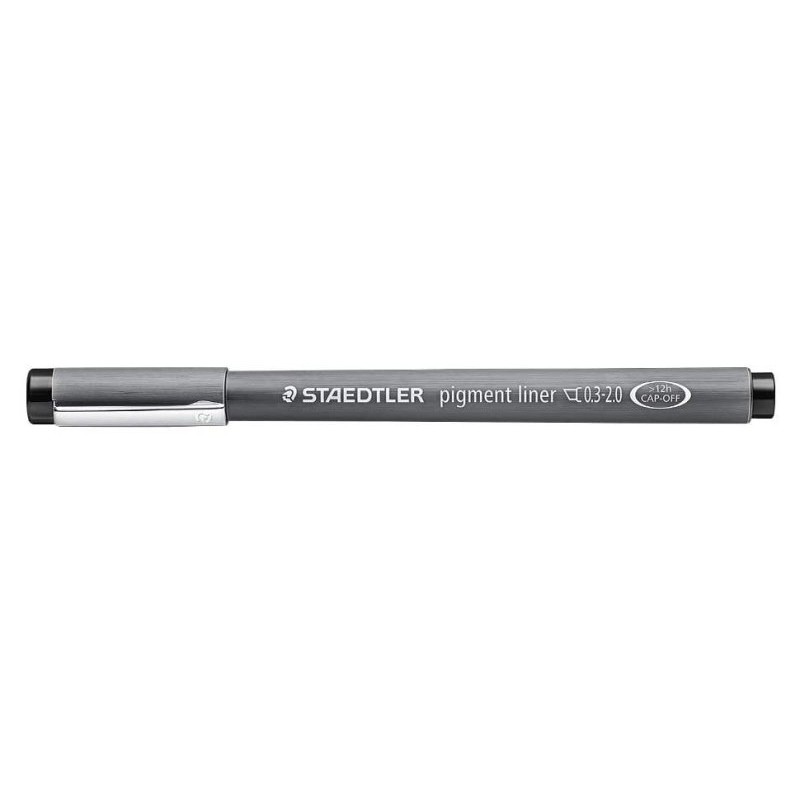 Pigment Liner C2 Penna a Punta Sintetica Graduata, Tratto 0,3/2 Mm. Colore Inchiostro Nero. di Staedtler