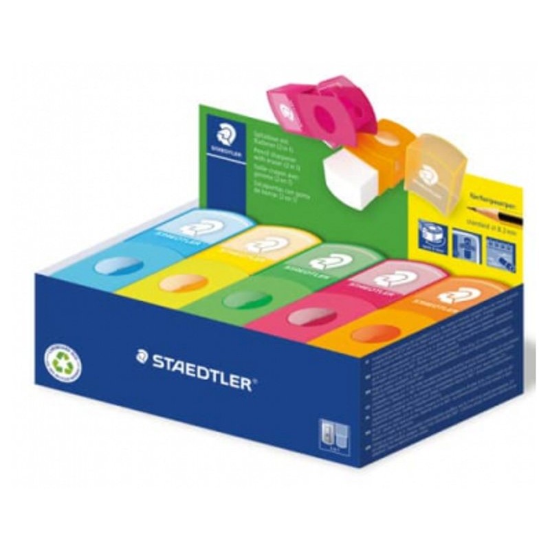 Temperamatite Manuale STAEDTLER 511 63 - Lama In Metallo Con Coperchio A Vite - Colori E Packaging Variabili