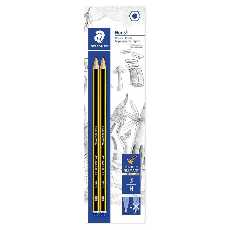 Blister Noris 2 Matite in Grafite H Blist. Gradazione H (-3) di Staedtler