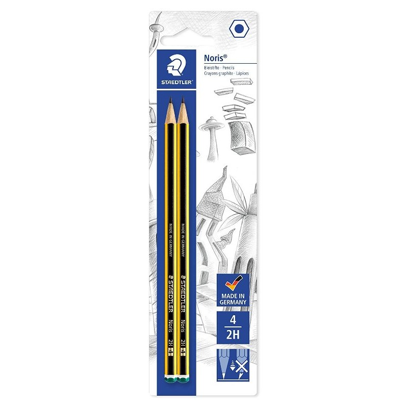 Blister Noris 2 Matite in Grafite 2h Blist. Gradazione 2h (-4) di Staedtler