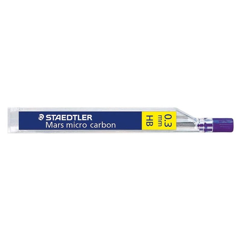 Mars Micro Carbon, Astuccio Hb con 12 Mine Grafite Diametro  0,3 Mm Hb di Staedtler