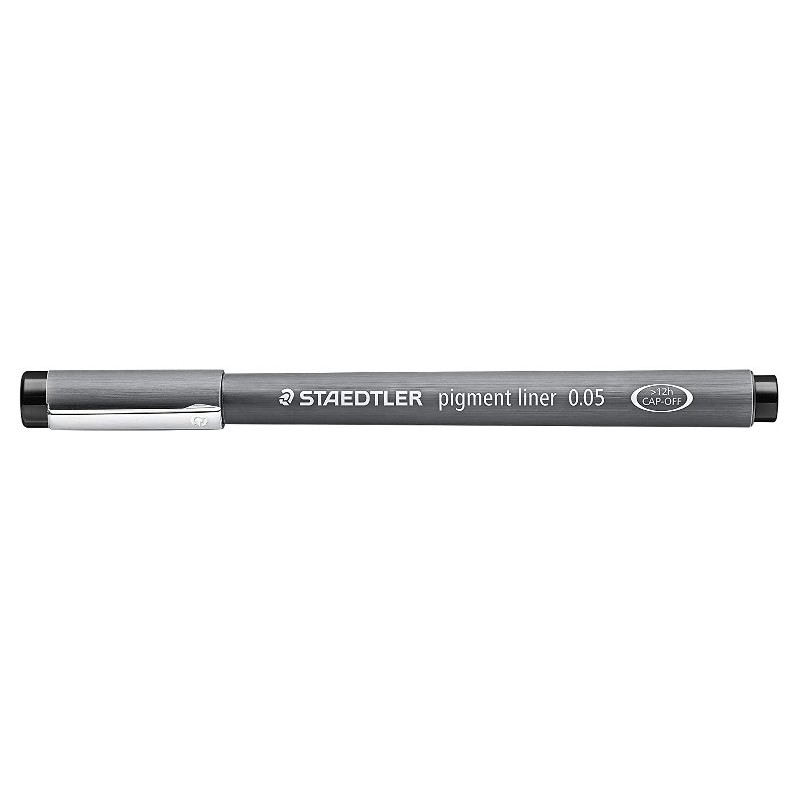 Pigment Liner 005 Penna a Punta Sintetica Graduata, Tratto 0,05. Colore Inchiostro Nero. di Staedtler