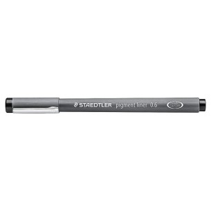 Pigment Liner 06 Penna a Punta Sintetica Graduata, Tratto 0,6 Mm. Colore Inchiostro Nero. di Staedtler