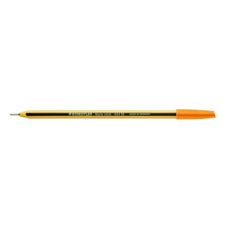 Noris Stick, Penna a Sfera Arancione con Lungo Puntale in Ottone, Fusto Esagonale, Colore Arancione di Staedtler