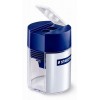 Staedtler , Temperamatite Grigio-Blu a 2 Fori con Contenitore per Trucioli per Matite con Fusto Max Diametro  8,2 - 10,2 Mm.
