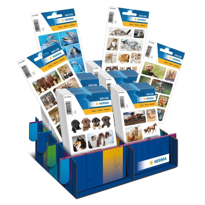 Etichette Herma Decor Animals Displ.60pz Assort.