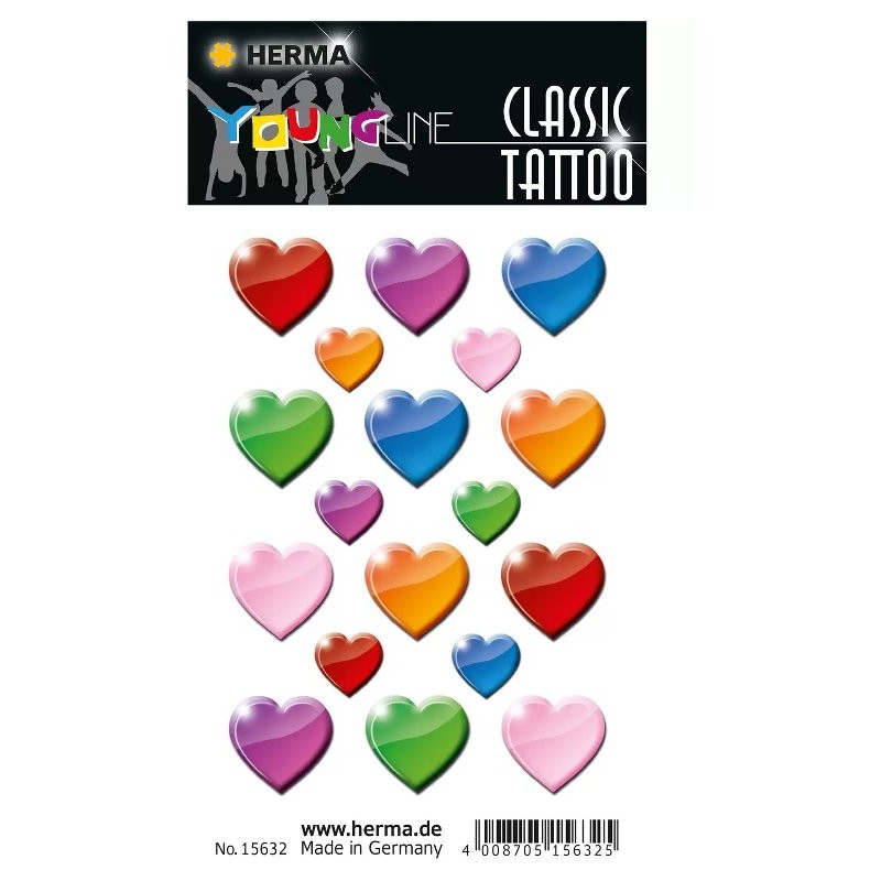 Etichette Herma Tattoos Colours Cuori Colorati
