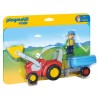 Trattore con Benna e Rimorchio 1.2.3 di Playmobil